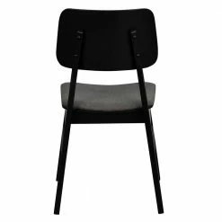 Retro Eichenstuhl In Schwarz - Tresrin (2er Set) -Dariana shop retro eichenstuhl in schwarz mit polstersitz grau tresrin 05