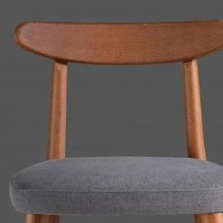 Retro Esstischstuhl In Nussbaum Braun & Grau - Translato -Dariana shop retro esstischstuhl in nussbaum braun grau aus buche massivholz stoff translato 04
