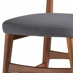 Retro Esstischstuhl In Nussbaum Braun & Grau - Translato -Dariana shop retro esstischstuhl in nussbaum braun grau aus buche massivholz stoff translato 05