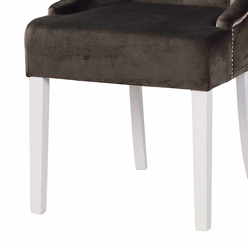 Samt Chesterfield Stuhl In Grau - Pepps (2er Set) - Image 4