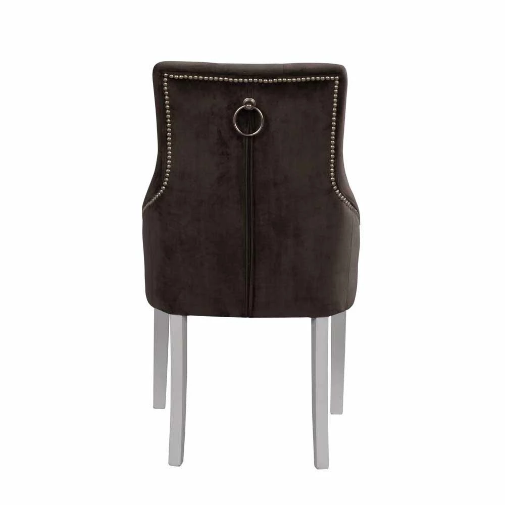 Samt Chesterfield Stuhl In Grau - Pepps (2er Set) - Image 5