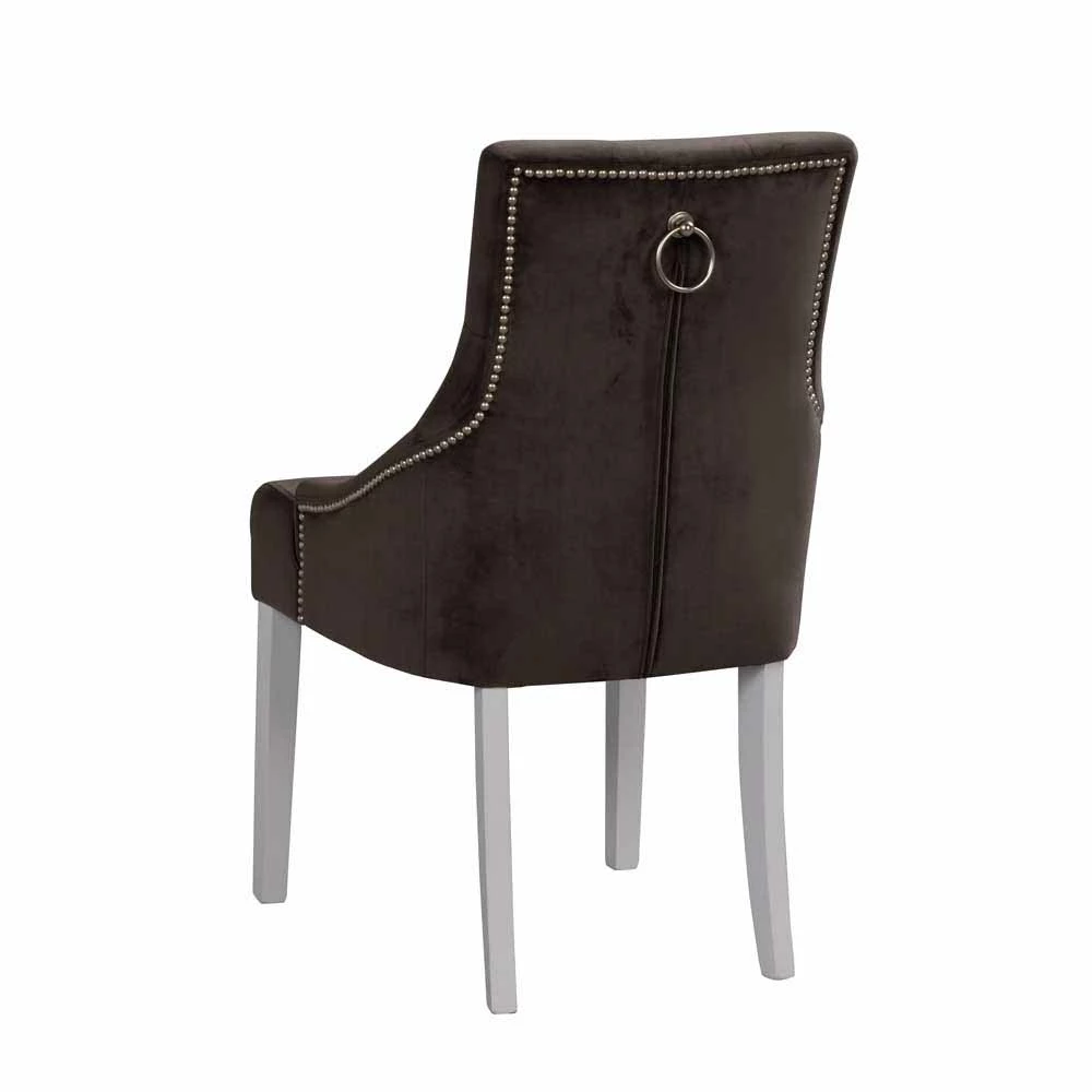 Samt Chesterfield Stuhl In Grau - Pepps (2er Set) - Image 6