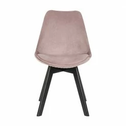 Samt Esszimmerstuhl In Rosa - Greeno (2er Set) -Dariana shop samt esszimmerstuhl in rosa mit schwarzen holzbeinen greeno 02