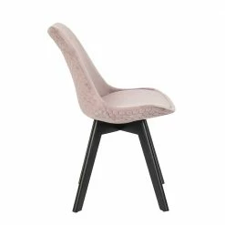 Samt Esszimmerstuhl In Rosa - Greeno (2er Set) -Dariana shop samt esszimmerstuhl in rosa mit schwarzen holzbeinen greeno 03