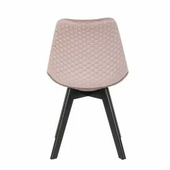 Samt Esszimmerstuhl In Rosa - Greeno (2er Set) -Dariana shop samt esszimmerstuhl in rosa mit schwarzen holzbeinen greeno 04