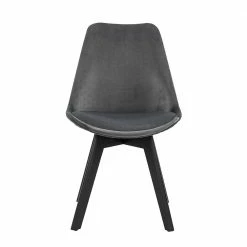 Samt Polsterstühle In Grau - Detelca (2er Set) 5 Samt Polsterstühle In Grau - Detelca (2er Set) -Dariana shop samt polsterstuehle in grau mit massivholzgestell in schwarz detelca 03