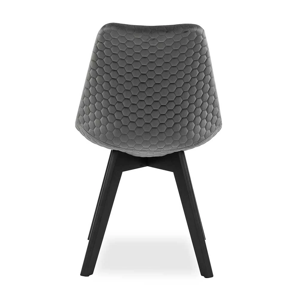 Samt Polsterstühle in Grau - Detelca (2er Set) Samt Polsterstühle In Grau - Detelca (2er Set) -Dariana shop samt polsterstuehle in grau mit massivholzgestell in schwarz detelca 05