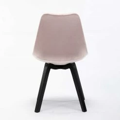 Samt Schalenstühle In Rosa - Lencon (2er Set) -Dariana shop samt schalenstuehle in rosa gepolstert mit schwarzen beinen lencon 04