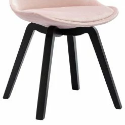 Samt Schalenstühle In Rosa - Lencon (2er Set) -Dariana shop samt schalenstuehle in rosa gepolstert mit schwarzen beinen lencon 05
