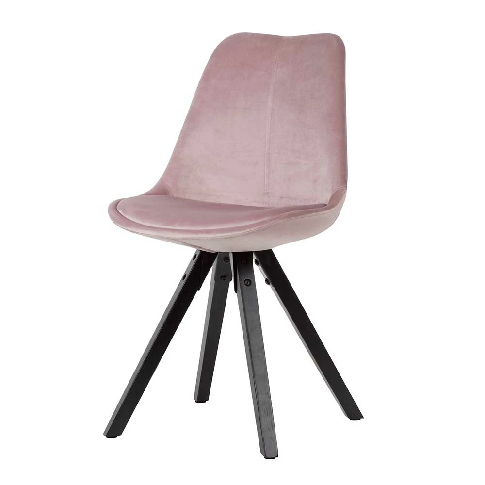 Samt Schalenstuhl in Rosa - Vabienna (2er Set) Samt Schalenstuhl In Rosa - Vabienna (2er Set) -Dariana shop samt schalenstuhl in rosa mit holzbeinen in schwarz vabienna 01