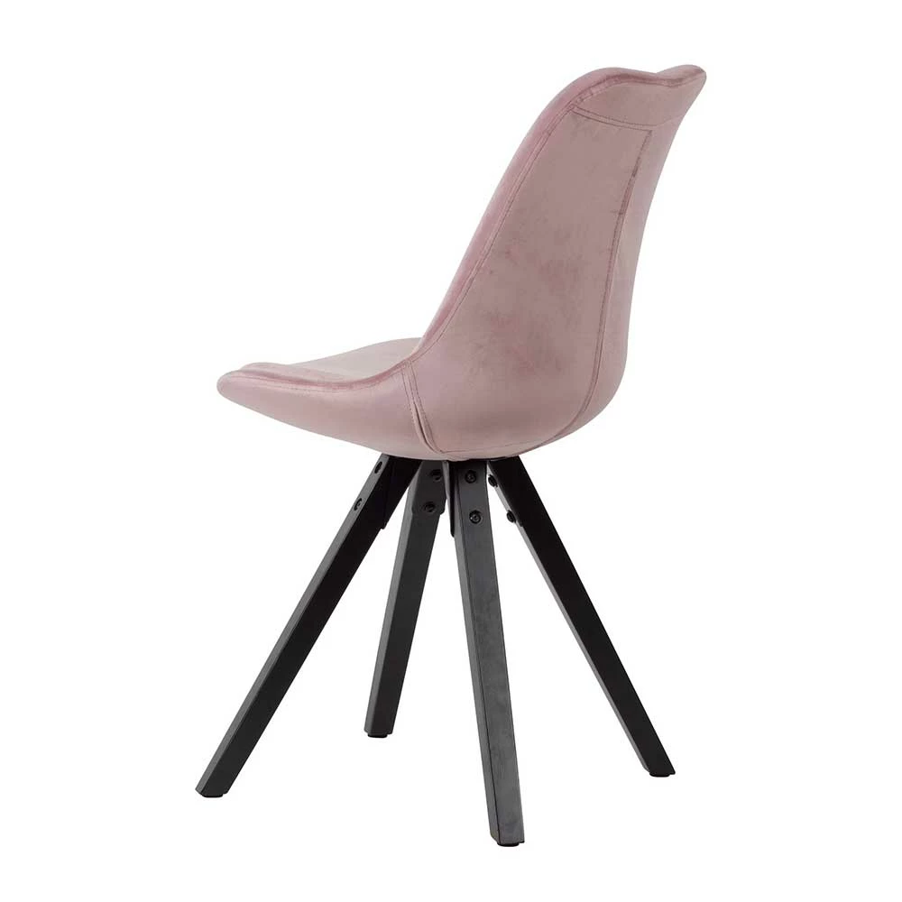 Samt Schalenstuhl in Rosa - Vabienna (2er Set) Samt Schalenstuhl In Rosa - Vabienna (2er Set) -Dariana shop samt schalenstuhl in rosa mit holzbeinen in schwarz vabienna 04