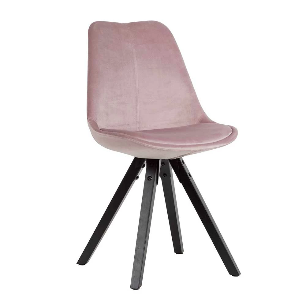 Samt Schalenstuhl in Rosa - Vabienna (2er Set) Samt Schalenstuhl In Rosa - Vabienna (2er Set) -Dariana shop samt schalenstuhl in rosa mit holzbeinen in schwarz vabienna f