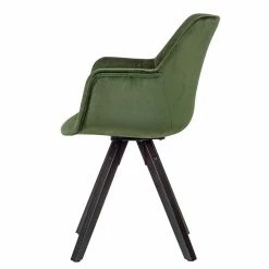 Samt Tischsessel In Dunkelgrün - Ribanna (2er Set) -Dariana shop samt tischsessel in dunkelgruen und schwarz holzbeine ribanna 02