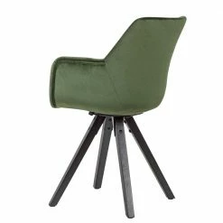 Samt Tischsessel In Dunkelgrün - Ribanna (2er Set) -Dariana shop samt tischsessel in dunkelgruen und schwarz holzbeine ribanna 03