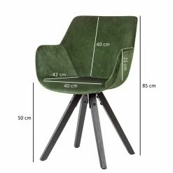 Samt Tischsessel In Dunkelgrün - Ribanna (2er Set) -Dariana shop samt tischsessel in dunkelgruen und schwarz holzbeine ribanna 04