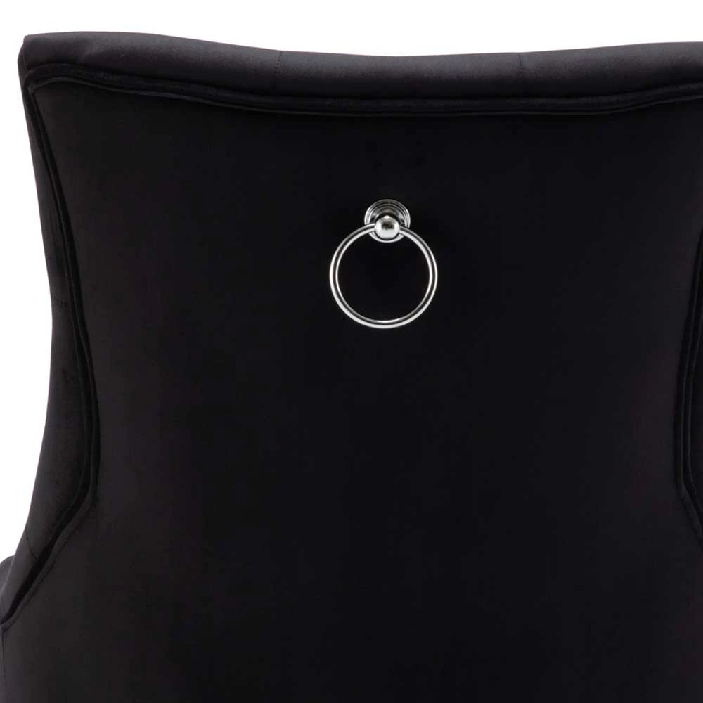 Samtstühle Mit Knöpfen In Schwarz - Eleenia (2er Set) 7 Samtstühle Mit Knöpfen In Schwarz - Eleenia (2er Set) – Bild 5