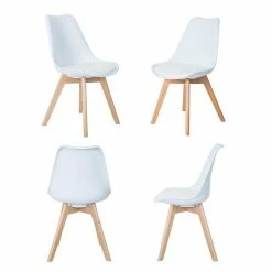 Scandi Chic Stühle Mit Sitzschale - Savossa (4er Set) -Dariana shop scandi chic stuehle mit sitzschale in weiss gestell buche natur savossa 02