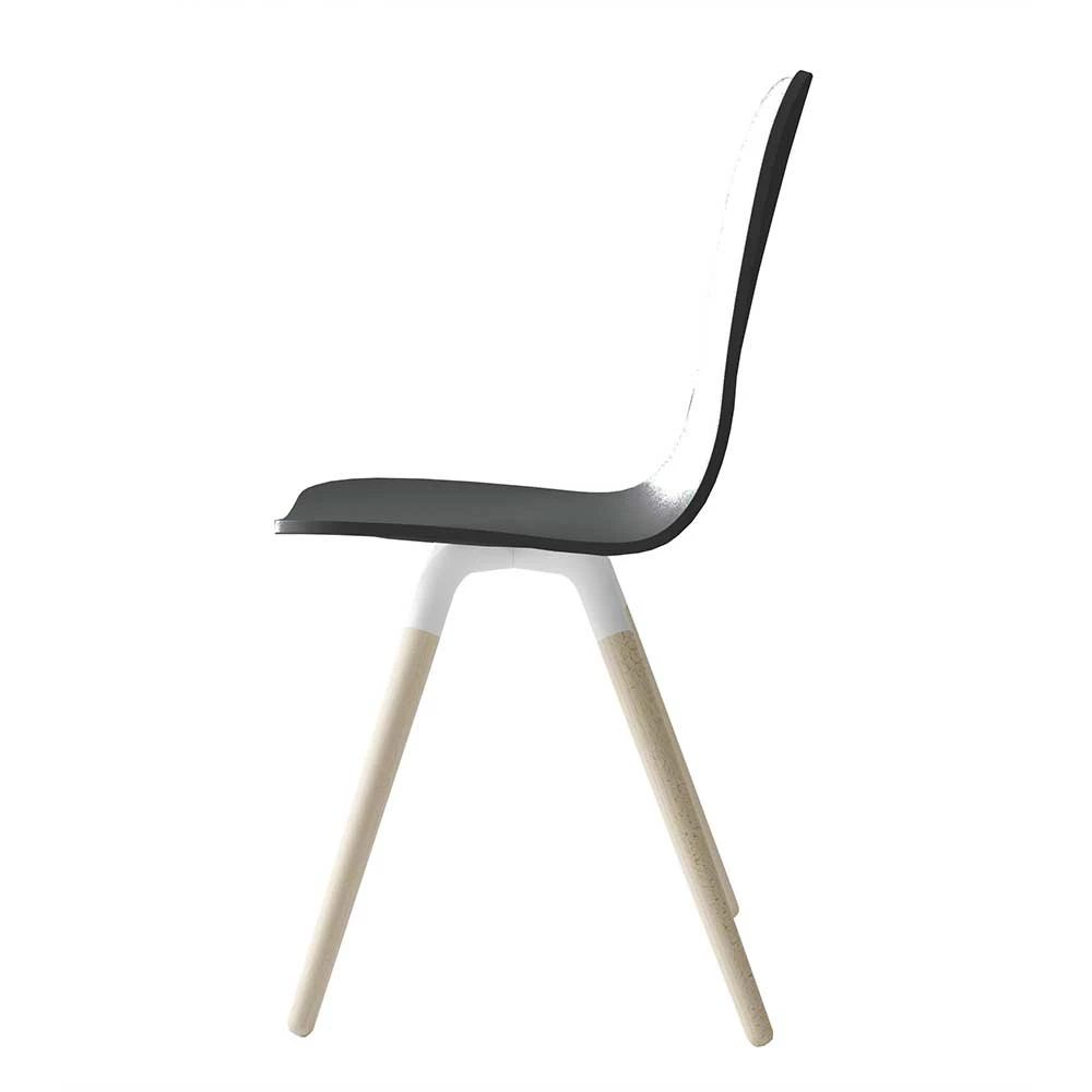 Scandi Designerstuhl in Anthrazit lackiert - Nantou Scandi Designerstuhl In Anthrazit Lackiert - Nantou -Dariana shop scandi designerstuhl in anthrazit lackiert mit buche gebleicht nantou 02