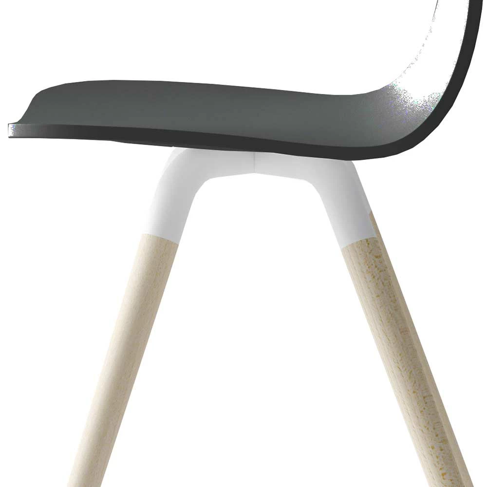 Scandi Designerstuhl in Anthrazit lackiert - Nantou Scandi Designerstuhl In Anthrazit Lackiert - Nantou -Dariana shop scandi designerstuhl in anthrazit lackiert mit buche gebleicht nantou 03