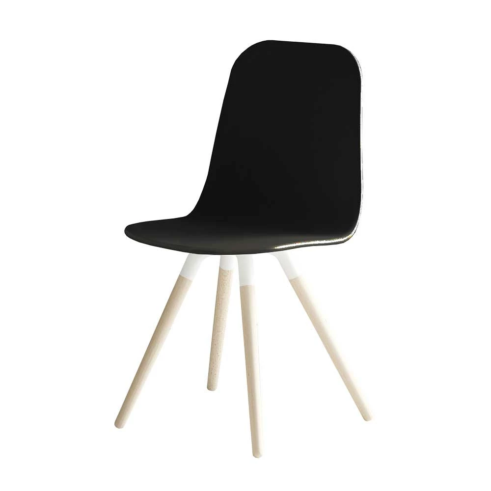 Scandi Essstuhl in Schwarz lackiert - Wonder Scandi Essstuhl In Schwarz Lackiert - Wonder -Dariana shop scandi essstuhl in schwarz lackiert mit gebleichter buche wonder f