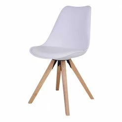 Scandi Esstisch Stühle In Weiß & Natur - Rusty (2er Set)