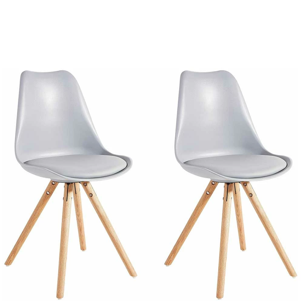 Scandi Schalenstuhl In Hellem Grau - Ambon (2er Set) - Image 3