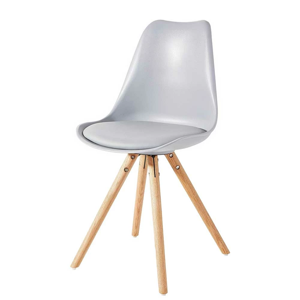 Scandi Schalenstuhl In Hellem Grau - Ambon (2er Set)