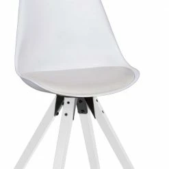 Schalen Esszimmerstühle In Weiß - Holin (2er Set) 4 Schalen Esszimmerstühle In Weiß - Holin (2er Set) -Dariana shop schalen esszimmerstuehle in weiss pp kunstleder mit holzbeinen holin 02