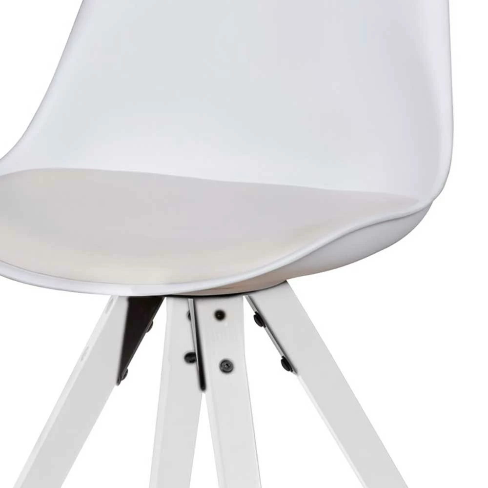 Schalen Esszimmerstühle in Weiß - Holin (2er Set) Schalen Esszimmerstühle In Weiß - Holin (2er Set) -Dariana shop schalen esszimmerstuehle in weiss pp kunstleder mit holzbeinen holin 05