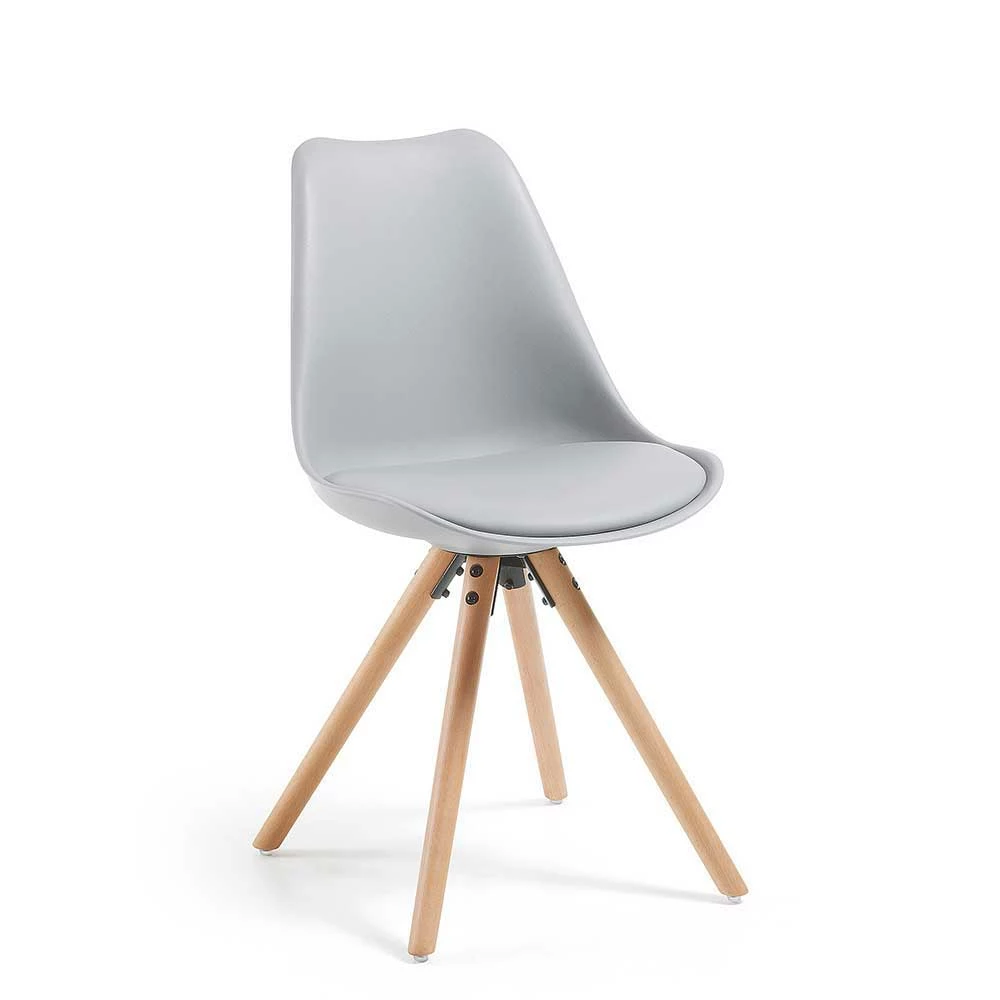 Schalen Esszimmerstuhl in hell Grau - Coloniale (4er Set) Schalen Esszimmerstuhl In Hell Grau - Coloniale (4er Set) -Dariana shop schalen esszimmerstuhl in hell grau mit holzbeinen coloniale 01