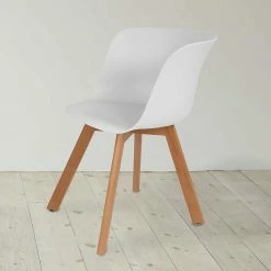 Schalen Kunststoffstuhl In Weiß - Jendrics (4er Set) 10 Schalen Kunststoffstuhl In Weiß - Jendrics (4er Set) -Dariana shop schalen kunststoffstuhl in weiss mit gestell buche massiv jendrics 02