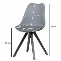 Schalenstühle In Grau & Schwarz - Aspariavo (2er Set) -Dariana shop schalenstuehle in grau schwarz aus pp kunstleder holz aspariavo 04