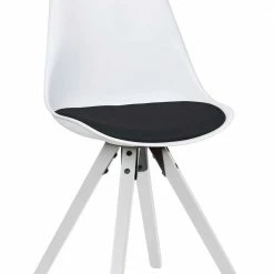Schalenstühle In Weiß Mit Schwarz - Zytona (2er Set) -Dariana shop schalenstuehle in weiss mit schwarz aus pp kunstleder holz zytona 02