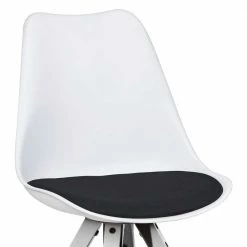 Schalenstühle In Weiß Mit Schwarz - Zytona (2er Set) -Dariana shop schalenstuehle in weiss mit schwarz aus pp kunstleder holz zytona 04
