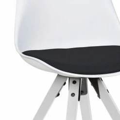 Schalenstühle In Weiß Mit Schwarz - Zytona (2er Set) -Dariana shop schalenstuehle in weiss mit schwarz aus pp kunstleder holz zytona 05