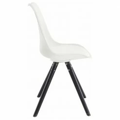 Schalenstühle In Weiß & Schwarz - Egina (2er Set) 4 Schalenstühle In Weiß & Schwarz - Egina (2er Set) -Dariana shop schalenstuehle in weiss schwarz aus pp kunstleder holz egina 02