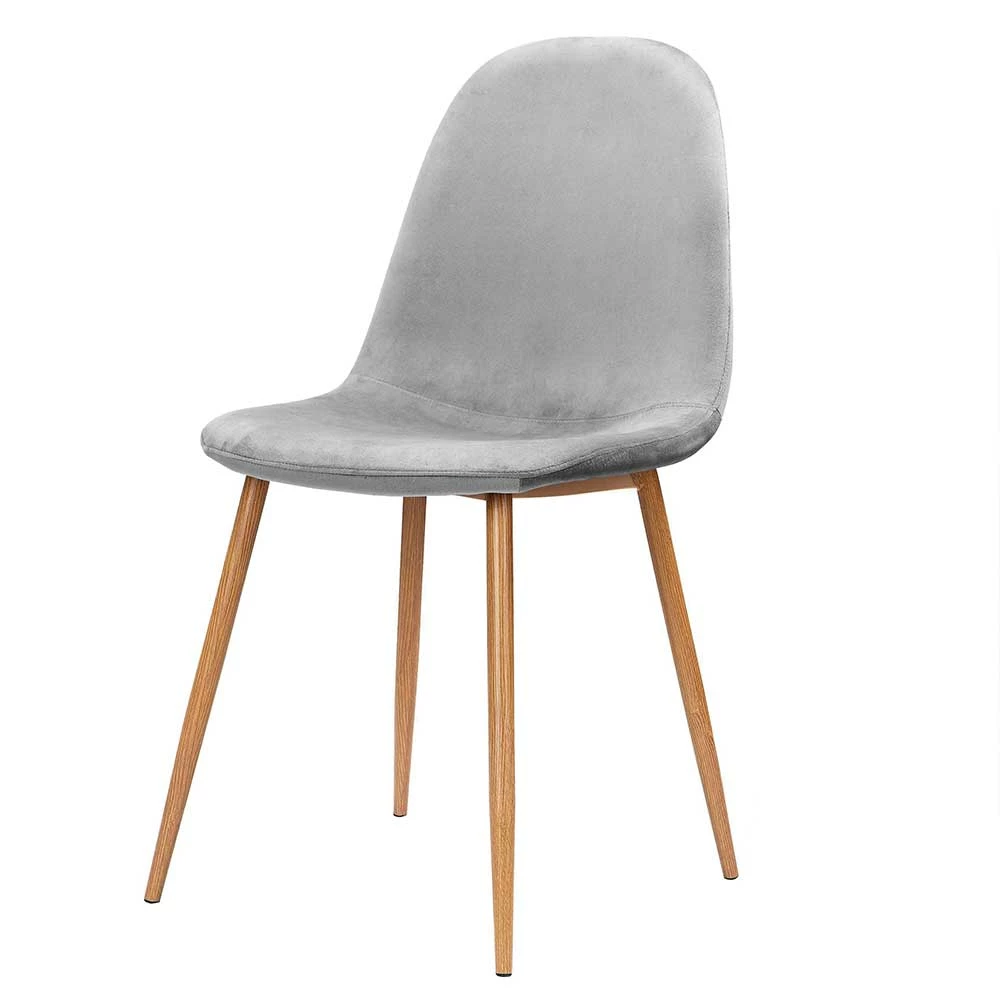 Schalenstühle Mit Samt In Hellgrau - Nevanna (2er Set)