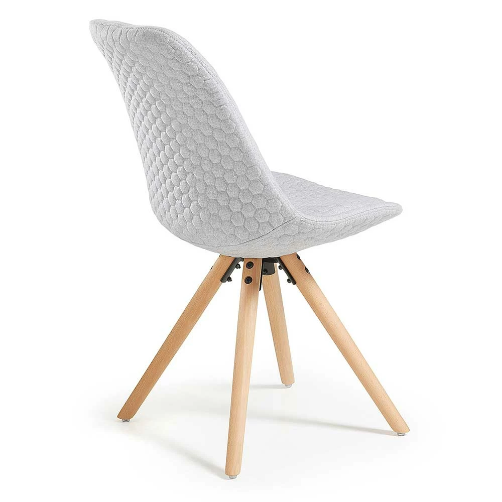 Schalenstuhl In Hellgrau Webstoff - Giliana (4er Set)