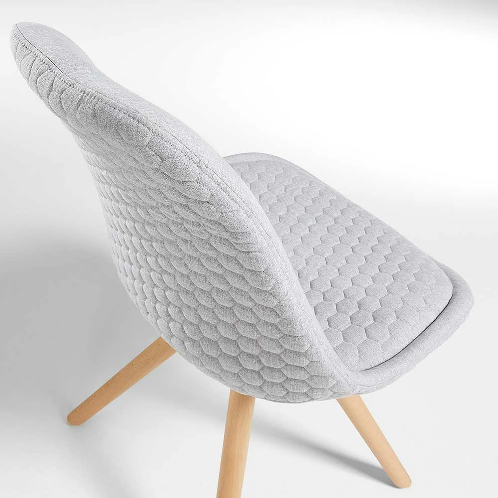 Schalenstuhl In Hellgrau Webstoff - Giliana (4er Set) - Image 2