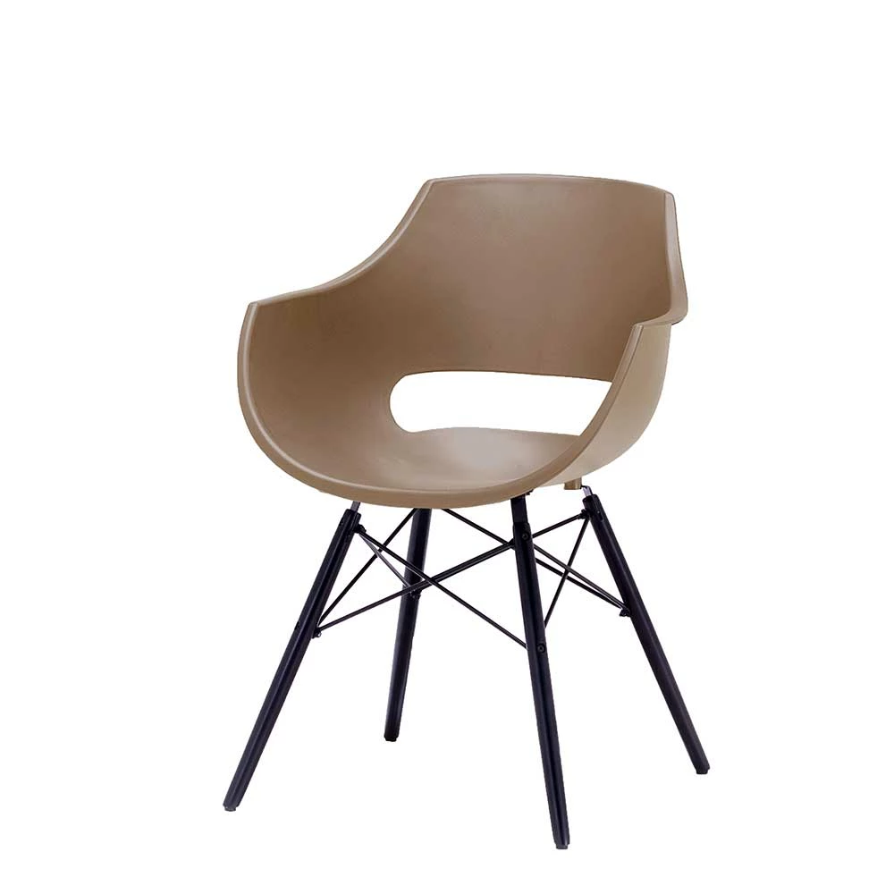 Schalenstuhl In Taupe - Betisla (4er Set)