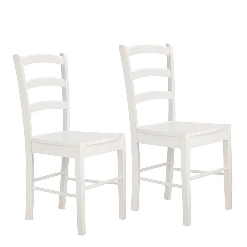 Schöne Küchenstühle in Weiß lackiert - Menella (2er Set) Schöne Küchenstühle In Weiß Lackiert - Menella (2er Set) -Dariana shop schoene kuechenstuehle in weiss lackiert aus kiefer massivholz mdf menella 03