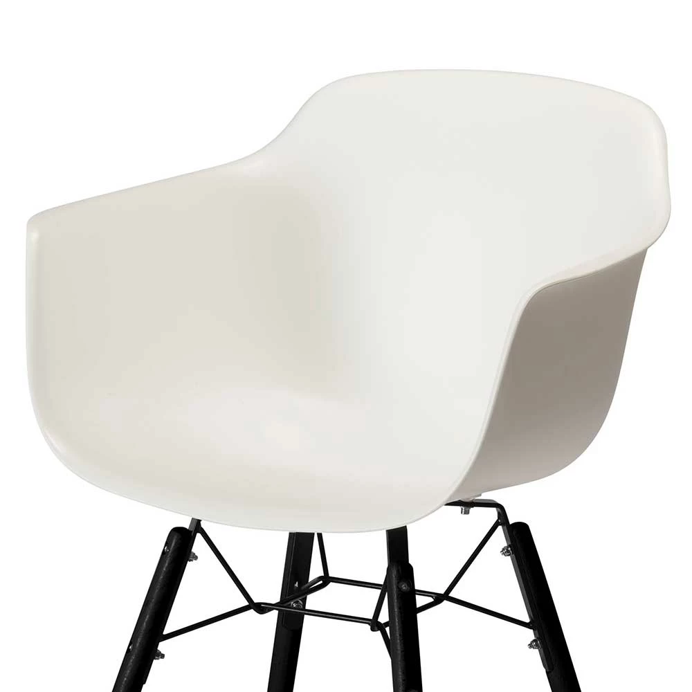 Schwarz Weiß Tischsessel Mit PP Sitz - Pancicu (2er Set) - Image 4