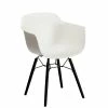 Schwarz Weiß Tischsessel Mit PP Sitz - Pancicu (2er Set) -Dariana shop schwarz weiss tischsessel mit pp sitz holzbeinen pancicu f