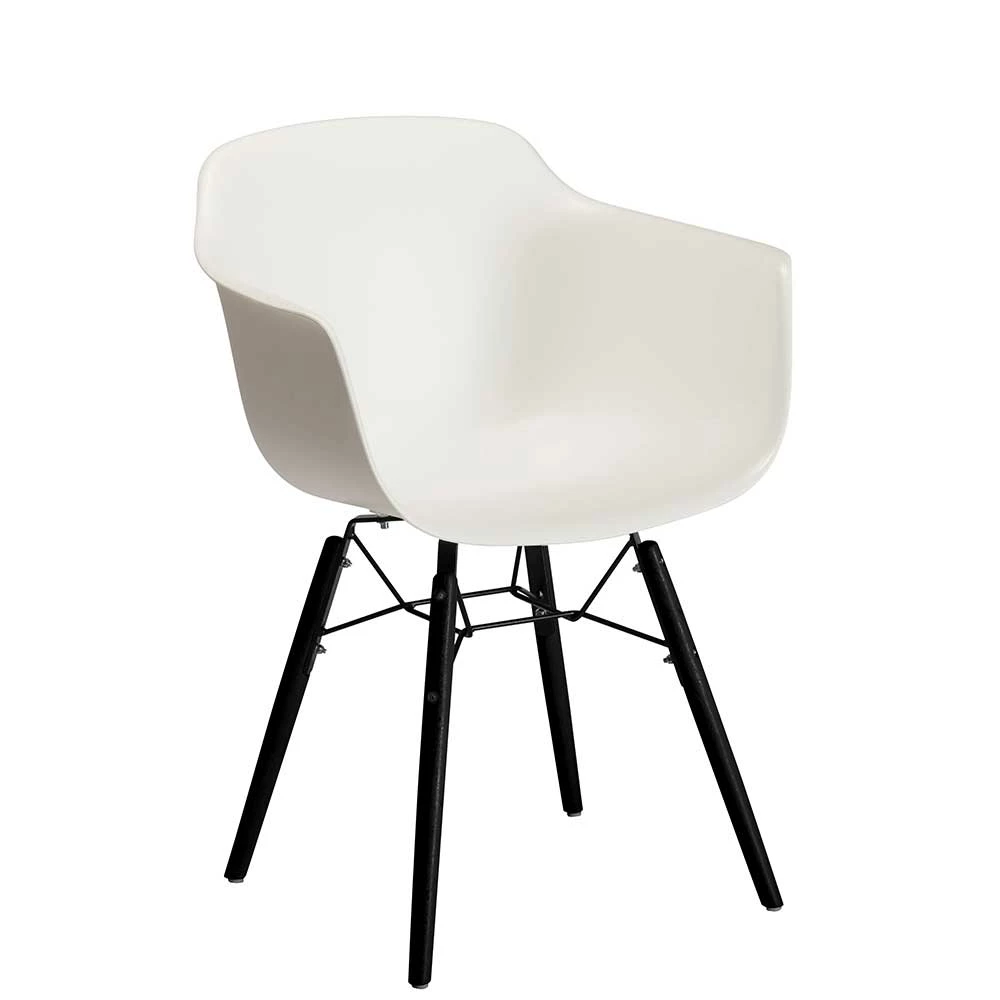 Schwarz Weiß Tischsessel Mit PP Sitz - Pancicu (2er Set)