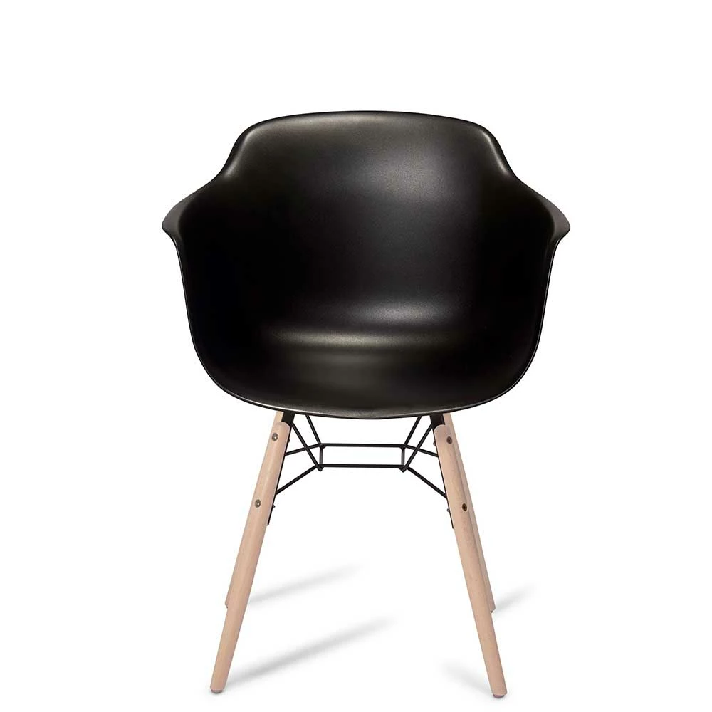 Schwarzer Scandi Schalenstuhl Mit Armlehnen - Keo (2er Set) - Image 2