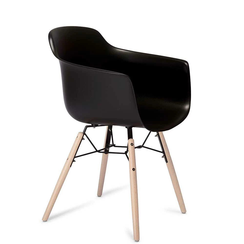 Schwarzer Scandi Schalenstuhl Mit Armlehnen - Keo (2er Set) - Image 3