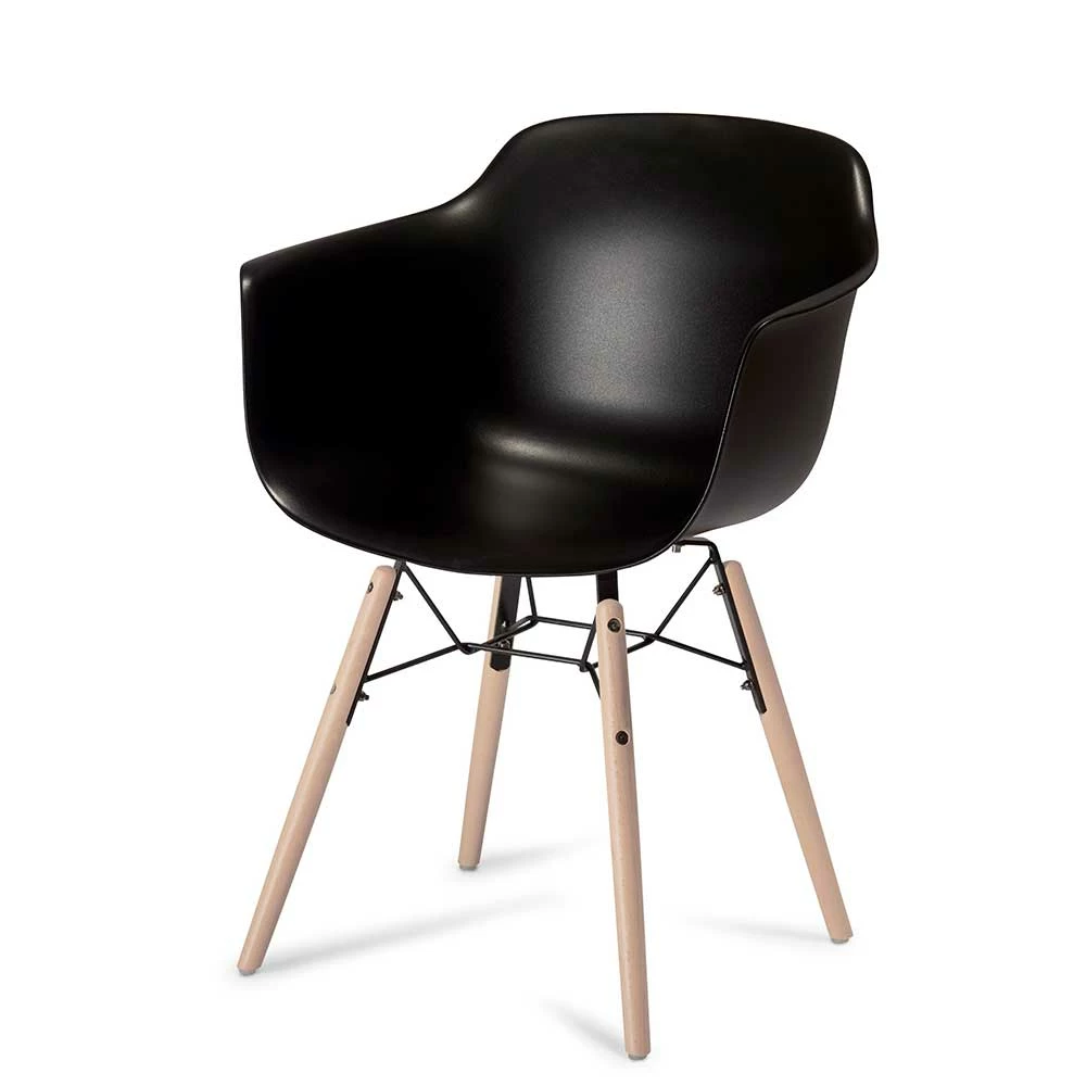 Schwarzer Scandi Schalenstuhl Mit Armlehnen - Keo (2er Set) - Image 4