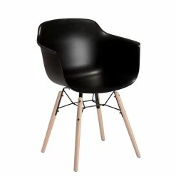 Schwarzer Scandi Schalenstuhl Mit Armlehnen - Keo (2er Set)