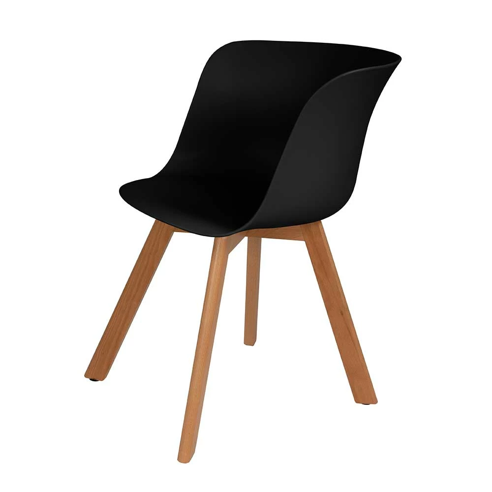 Schwarzer Schalenstuhl Aus Polypropylen - Farmer (4er Set)