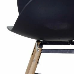 Schwarzer Stuhl Mit Kunststoffsitz - Lititia (Set) 7 Schwarzer Stuhl Mit Kunststoffsitz - Lititia (Set) -Dariana shop schwarzer stuhl mit kunststoffsitz holz gestell natur lititia 05